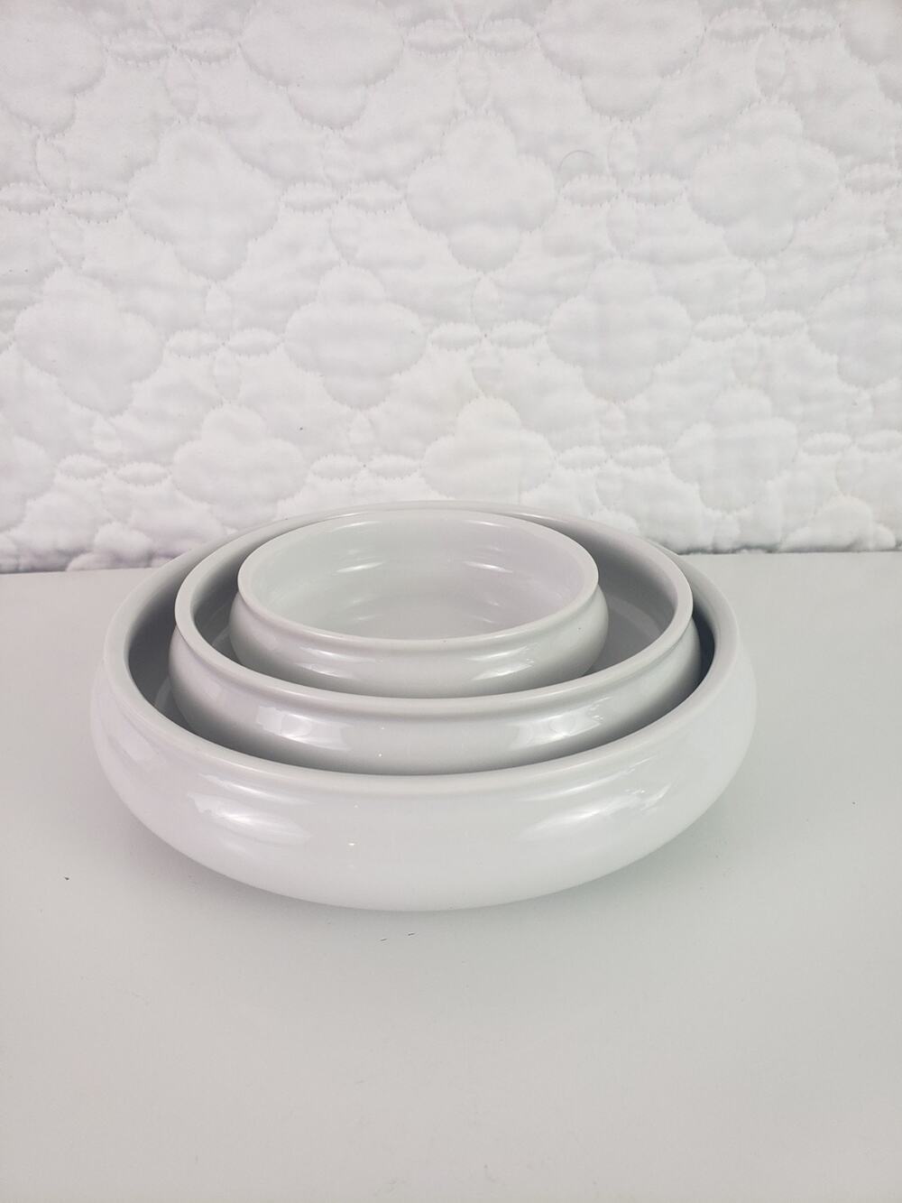 Everyday White by Fitz and Floyd Sauce Tapas Bowls Dishes 3 Piece Set